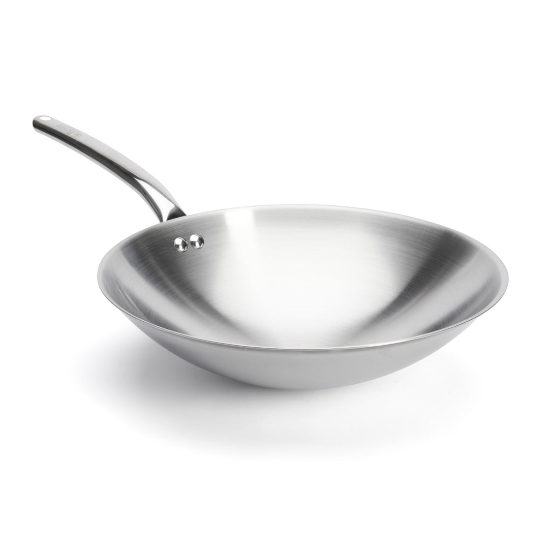 De Buyer Stainless Steel 36cm Hemispherical Wok