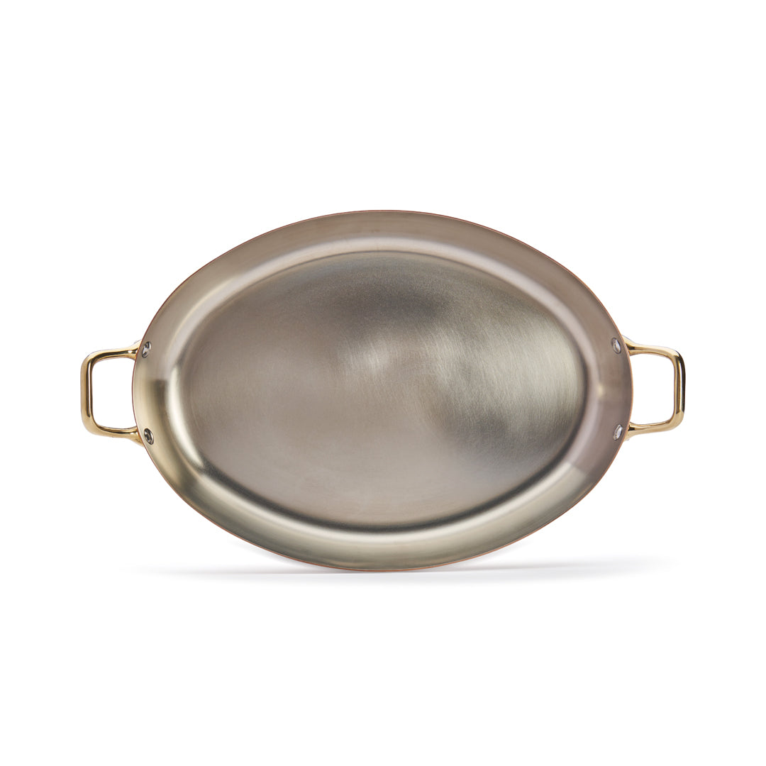 De Buyer Inocuivre 36cm Oval Dish W/Brass Handles