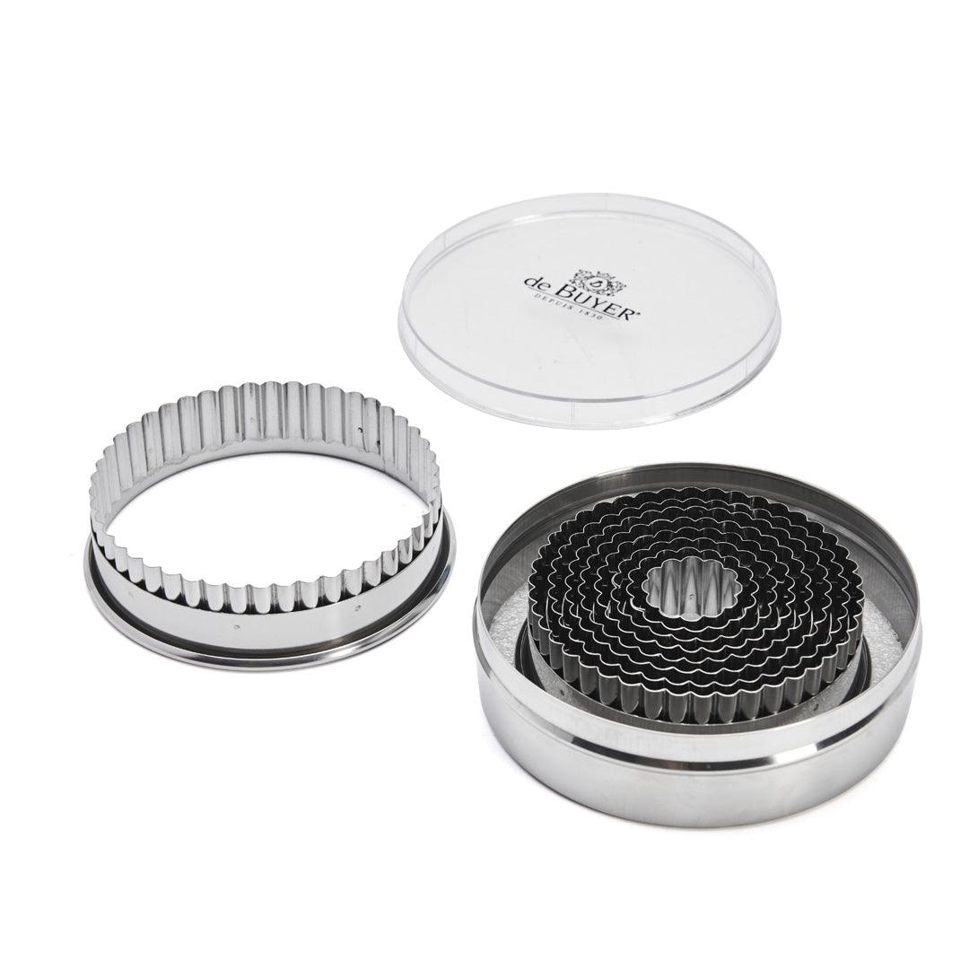 De Buyer Stainless Steel Fluted Cutters - Box of 9 (3cm - 11cm) - HAUSwares