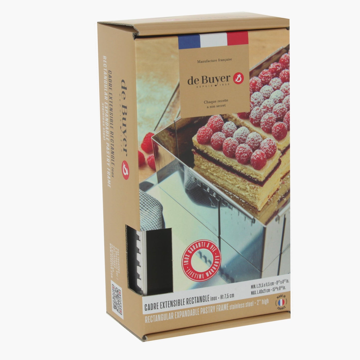 De Buyer Adjustable 40 x 21cm Rectangular Pastry Frame