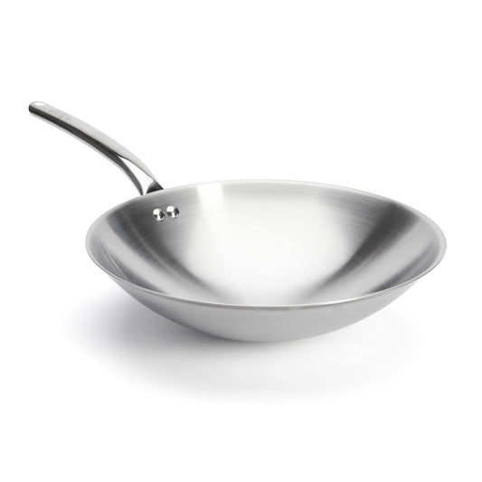 De Buyer Stainless Steel 36cm Hemispherical Wok