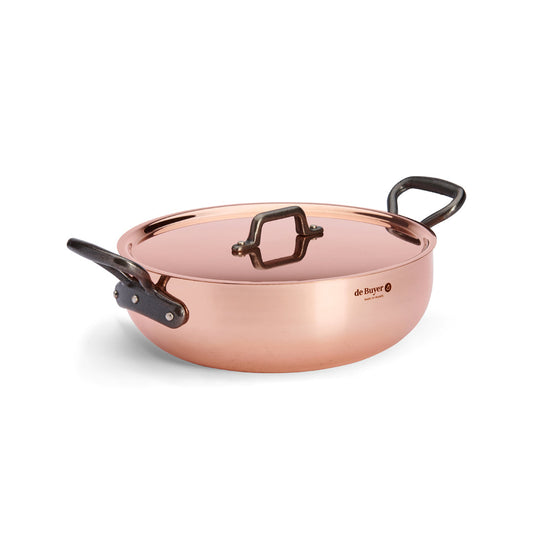 De Buyer Prima Matera 28cm Rounded Saute Pan with Lid | Cast Handle