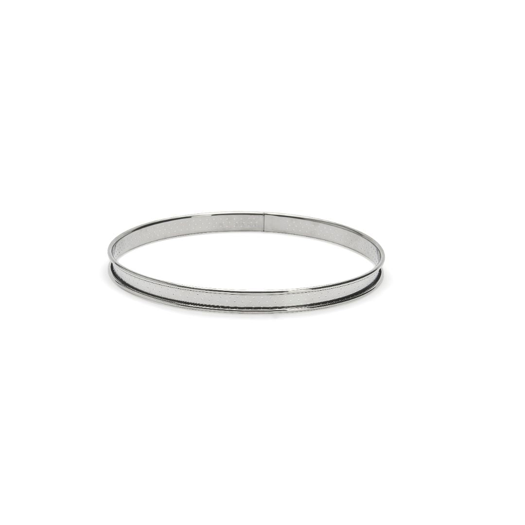 De Buyer 22cm Round Perforated Rolled Edge Tart Ring