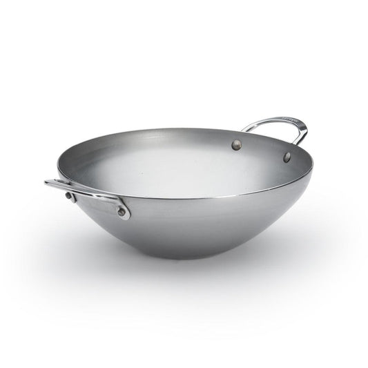 De Buyer Mineral B 28cm Wok with 2 Handles - HAUSwares