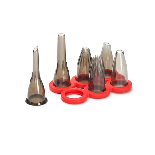 De Buyer Tritan Filling Nozzle Set With Holder - 6 Piece Set - HAUSwares
