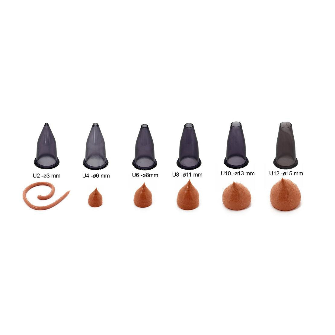 De Buyer Tritan Plain Nozzle Set With Holder - 6 Piece Set - HAUSwares